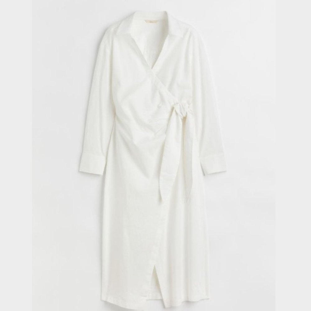H&M Women's Linen Blend Shirt Dress - L
